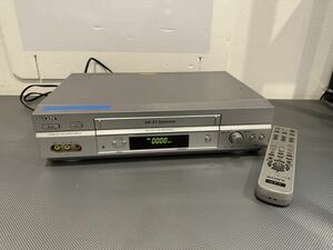 【中古】VHSビデオデッキ SONY ソニー SLV-NX15 Hi-Fi ビデオカセットレコーダー リモコン付き 映像機器 【札TB02】