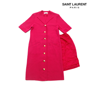 イヴ・サンローラン YVES SAINT LAURENT ワンピース ニット ペチコート付き ピンク