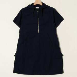 【1円スタート】メール便○ FWK by ENGINEERED GARMENTS FWKエンジニアードガーメンツ ハーフジップ半袖パーカー チュニック 綿 紺 1 USA製