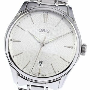 オリス ORIS 01 733 7721 4051 アートリエ デイト 自動巻き メンズ 美品 保証書付き_758672【ev15】