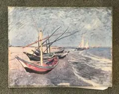 ヴィンセント・ヴァン・ゴッホ 【サンマリーのボート】油絵F6号キャンバス　複製画