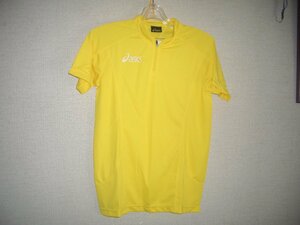 アシックスXW6532　半袖ハーフジップシャツ　黄Sサイズ