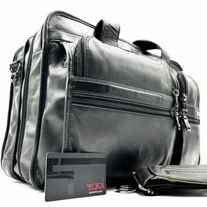 1円《 美品 》TUMI トゥミ 2way ビジネスバッグ ブリーフケース メンズ オールレザー ショルダー 大容量 多収納 A4 PC収納◎ 通勤 書類 黒