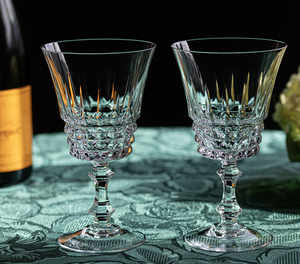 フランス クリスタル ダルク チュイルリー カッティング シェリー ポート ワイン シャンパン グラス 2脚セット ビンテージ 酒 