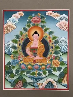 チベット仏教 曼荼羅 タンカ 肉筆コットンキャンパス手書き