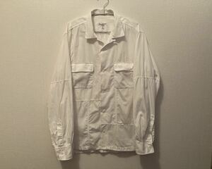 ヨウジヤマモト 異素材 パッチワーク シャツ Yohji Yamamoto 3 白シャツ 長袖シャツ コットン 3