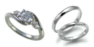 婚約指輪 安い 結婚指輪 セットリングダイヤモンド プラチナ 0.3カラット 鑑定書付 0.358ct Dカラー VS2クラス 3EXカット H&C CGL