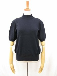 HH超美品【ファビアナフィリッピ FABINAFILIPPI PER tabi】 ハイゲージコットン ハイネックニット (レディース) sizeM ネイビー ●5LN4982