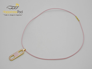エルメスHERMES　ネックレス　マイヨン　化学繊維×金属素材　ピンク×ゴールド　送料無料