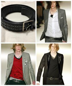 DIOR HOMME 2004AW ディオールオム 04AW VICTIM期 スタッズ レザー ベルト 黒 ブラック エディスリマン Hedi Slimane ヴィクティム期