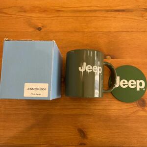 【値下げ　送料込　未使用】　ジープ　jeep マグカップ　カーキ　コースター　ラングラー　ディーラー　正規品
