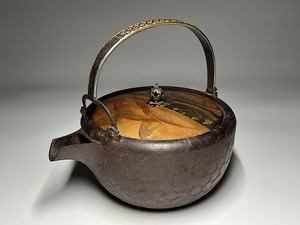 古鉄製　木製蒔絵蓋　銚子　燗鍋　茶事