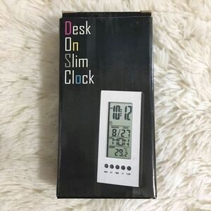 デスクオン スリムクロック 取扱説明書付き 未使用品 デジタルクロック 置き時計 学校名入り 非売品 