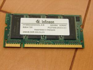 SO-DIMM 256MBx1 DDR PC-2700 CL2.5(Infineon)