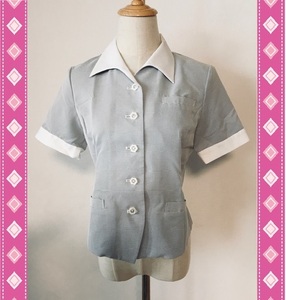 ※Bランク※【中古】FOLK_15号_オーバーブラウス/FB7068/半袖シャツ/フォーク/かわいいOL会社制服/おしゃれ事務服