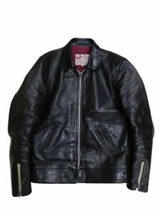 ADDICT CLOTHES アディクトクローズ ホースハイド センタージップ ジャケット サイズ36 ブラック 中古品