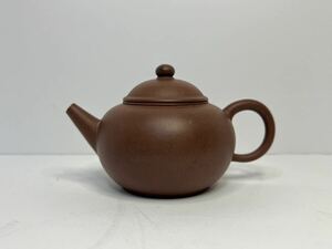 中国古美術 紫砂茶壺 急須 朱泥 煎茶道具 唐物 紫砂 紫砂壺 茶道具 中国 時代品 唐物 在銘 孟臣 水平 古物保証