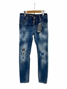 DSQUARED2 (ディースクエアード) SKATER JEANS デニム ダメージ加工 ストレッチ リペア スリム S74LB0994 44 ブルー メンズ/028