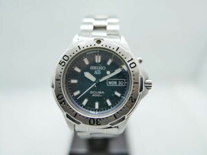 ■⑨SEIKO セイコー ダイバーズウォッチ 腕時計 5M43-0C30 SS オートマ/自動巻 AGS SCUBA 200M ルミナスポイント取れ 動作品＠送料520円