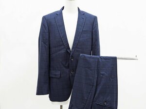 ◇美品【BOSS HUGO BOSS ボス ヒューゴ・ボス】チェックスーツ ネイビー 48