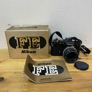 E4042【動作未確認】 Nikon／ニコン フィルム 一眼レフカメラ FE ブラックボディ 取説付き