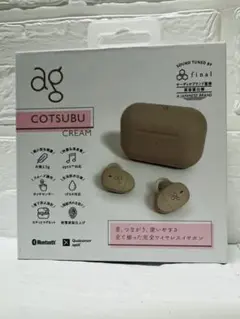 新品ワイヤレスイヤホン COTSUBU（コツブ）AG-TWS09R CREAM