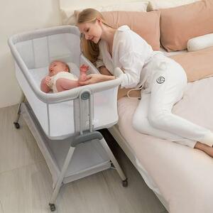 ANGELBLISS ベビーベッド 高さ調節可能 添い寝 乳児用ベッド 新生児用