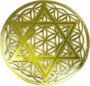 RELIGHT フラワーオブライフ 六芒星 ステッカー シール セット 金属製 神聖幾何学 オルゴナイト デコ素材 金色 2.4c