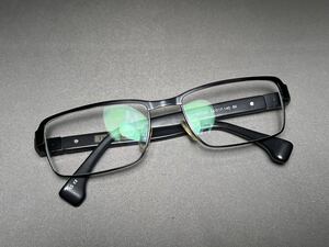 上質【REPUBLICA】EDMONTON サイドロゴ フルリム スクエア型 眼鏡フレーム 黒縁ブラック インテリ