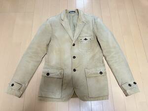 38R/極美品【名作/ラギット】センス抜群◎RALPH LAUREN コットン100% キャンバス&ノッチドラペル 段返り3釦 最高級スポーツジャケット★RRL