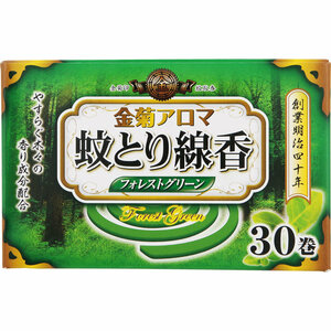 NID キンエイクリエイト　金菊　アロマ蚊取り線香　フォレストグリーン　30巻入　複数可