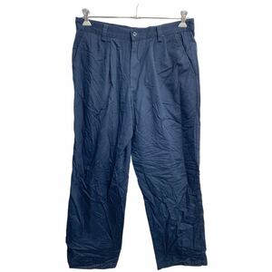 DOCKERS チノパン W34 ドッカーズ リラックスフィット タックパンツ ネイビー コットン 古着卸 アメリカ仕入 2403-135