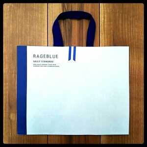 RAGEBLUE★レイジブルー★紙袋 白×紺色★ショップ袋 ショ袋 中★送料220円