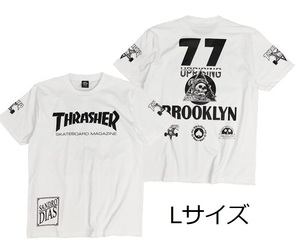 即決　新品　送料無料　スラッシャー　半袖Tシャツ　L　白　ストリート系　THRASHER　ロック　アウトドア　スケードボード　スケーター