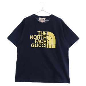 GUCCI グッチ 21SS×ノースフェイス フロントロゴオーバーサイズクルーネック半袖Tシャツ カットソー ブラック