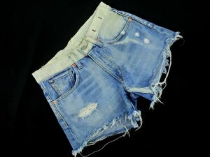 Ralph Lauren ラルフローレン DENIM&SUPPLY ダメージ加工 カットオフ ショート デニムパンツ size24/青 ■◆ ☆ dhb8 レディース