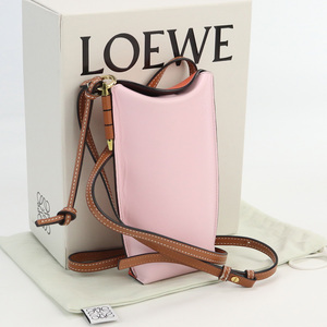 中古ロエベLOEWE ゲートポケット　ブランド レザー 109.30BZ42 ピンク系　 ランク：AB us-2 レディース