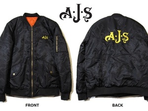 ★★ A・J・S ロゴ刺繍入り MA-1 ジャケット ★★ AJS A.J.S トライアンフ　検T120ノートンBSAマチレスBMWハーレーDUCATIベスパcb750k0z1z2