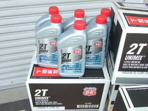 即納 USA製 フィリップス66 ２サイクルオイル 950CC、6本セット 　混合 分離どちらOK USAパラフィン油 1QT(950ml) 2ストロークP66