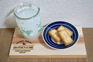 【ナチュラル食器】 京都北山杉のカフェトレイ 化学薬品未使用 カフェトレイ（二枚組）まな板　