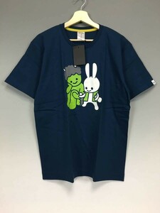 岡山3周年 限定 CUNE S/S Tee 鬼 2017 緑鬼 tシャツ ブルーベリー 紺 サイズL キューン 未使用タグ付