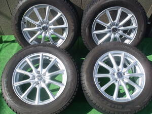 225/60R17 BS ECO FORME 17×7J PCD100/5H IS53 ブリヂストン ブリザック DM-V2 4本セット