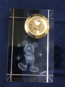 激レア非売品 Disney ミッキーマウス プレミアムクリスタル クロック 時計