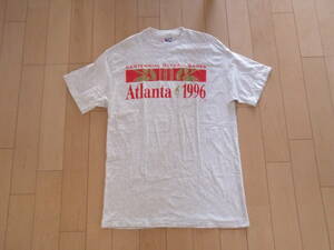 ATLANTA OLYMPIC 1996 ATLANTA CONTENNIAL OLYMPIC GAMES T-SHIRT Tシャツ MADE IN USA アメリカ製 HANES BEEFY-T LARGE WHITE RED GOLG