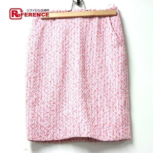 美品 CHANEL シャネル アパレル ボトムス 16S スカート ツイード レディース 膝丈 ピンク サイズ34