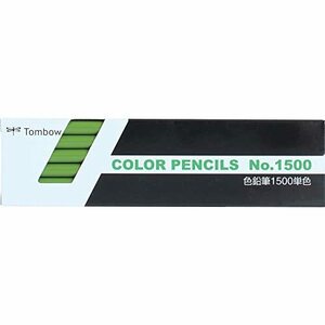 トンボ鉛筆 色鉛筆 1500単色 黄緑 1ダース 1500-06