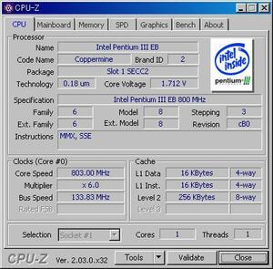 INTEL PentiumIII 800EB MHz SECC2 (Slot1) ★CPUクーラ無し★