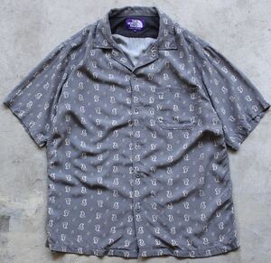 ★美品★THE NORTH FACE PURPLE LABELノースフェイスパープルレーベルPaisley H/S ShirtオープンカラーシャツCOOLMAXペイズリー柄S半袖