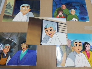 一休さん　セル画　５枚セット　直筆背景画付　その１