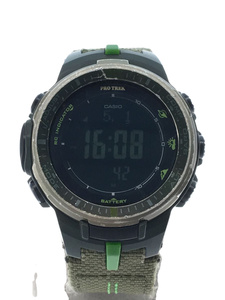 CASIO◆PRW-3000B-3JF/ソーラー腕時計・PROTREK/リストウォッチ/プロトレック/カーキ/緑